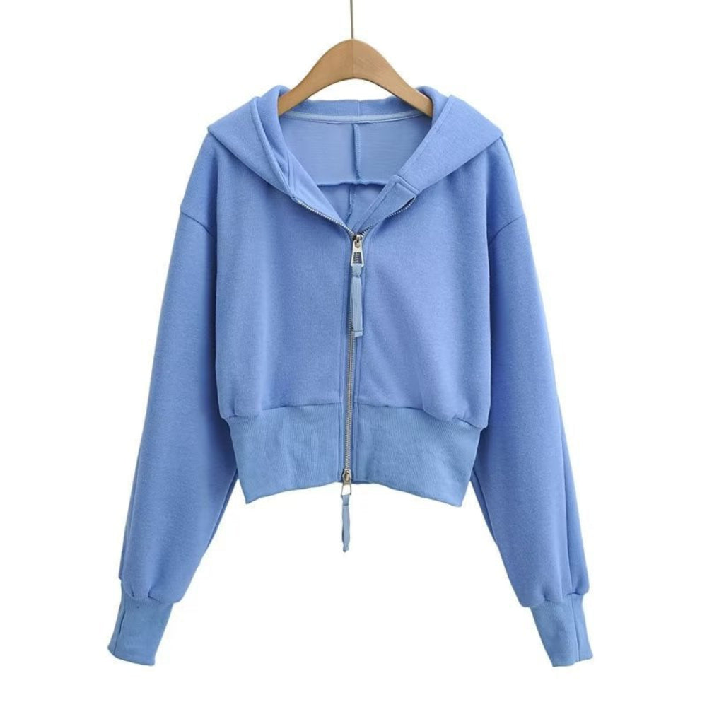 RESLEY™ - Chic Cropped Hooded Zipper Workout Jacket