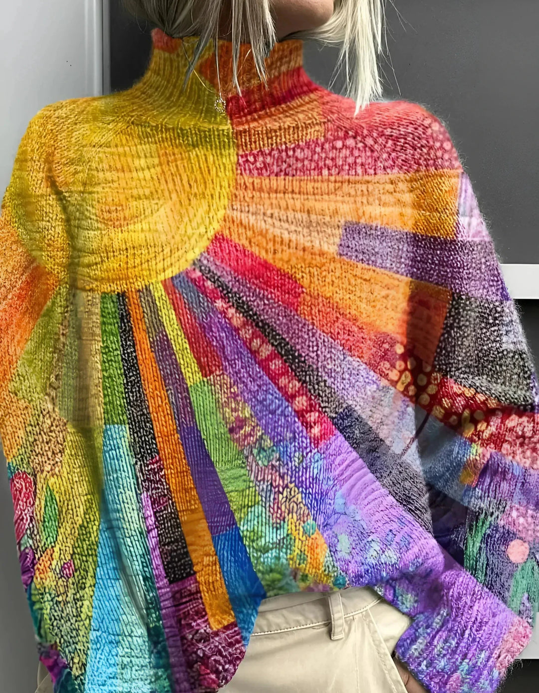Ada - cheerful colorful turtleneck sweater Rollkragenpullover Beaumonts Closet Toronto 