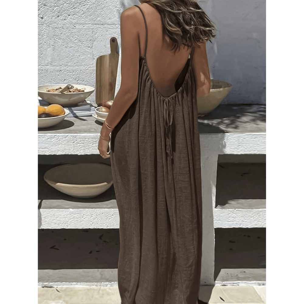 AFILA™ – Casual Backless Cami Summer Dress - Beaumonts Closet Toronto