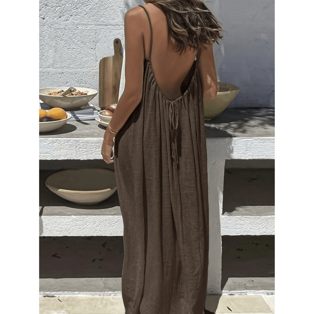 AFILA™ – Casual Backless Cami Summer Dress - Beaumonts Closet Toronto
