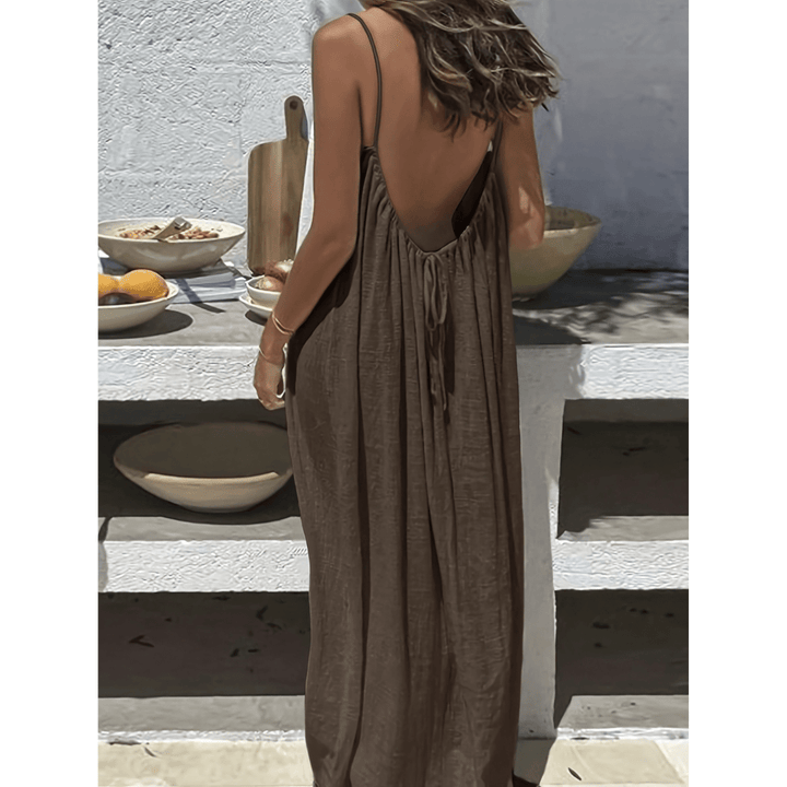 AFILA™ – Casual Backless Cami Summer Dress - Beaumonts Closet Toronto