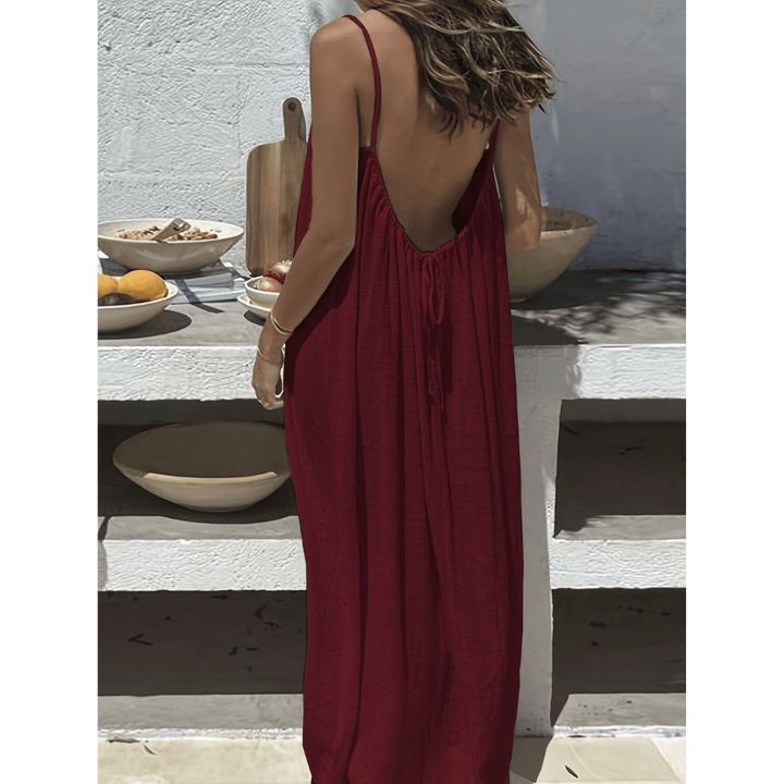 AFILA™ – Casual Backless Cami Summer Dress - Beaumonts Closet Toronto