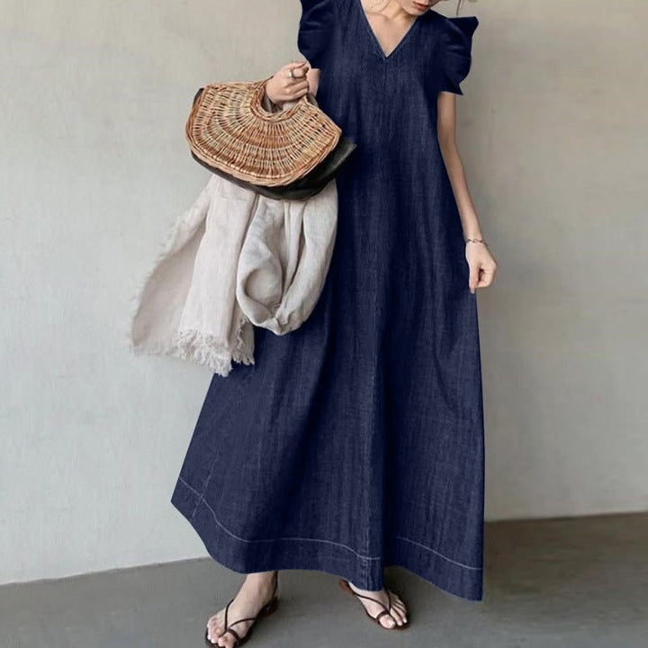 ALMA™ – Loose Fit Summer Sleeveless Ruffled Maxi Dress - Beaumonts Closet Toronto
