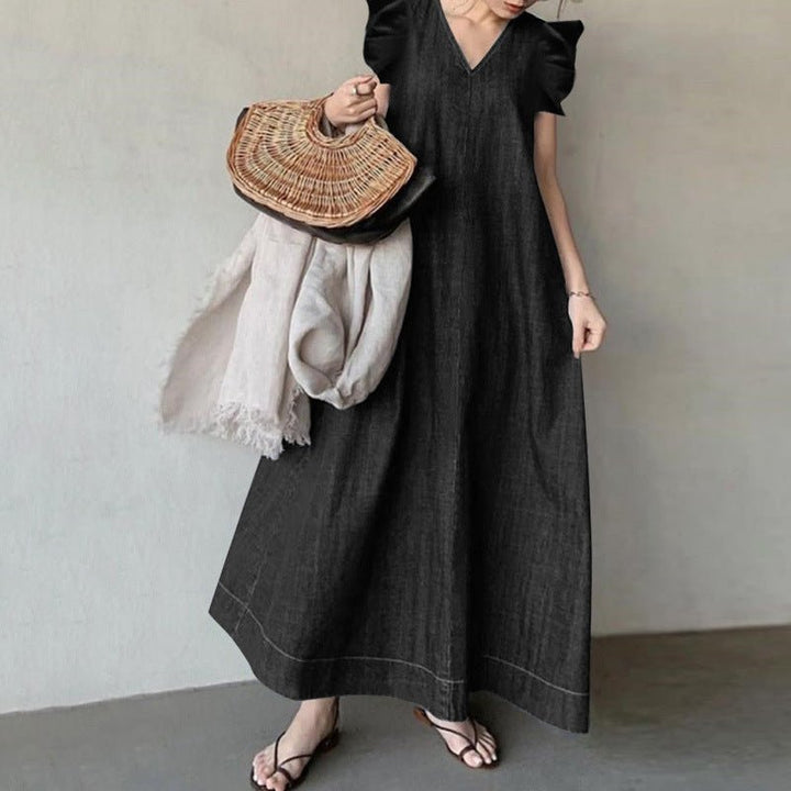 ALMA™ – Loose Fit Summer Sleeveless Ruffled Maxi Dress - Beaumonts Closet Toronto