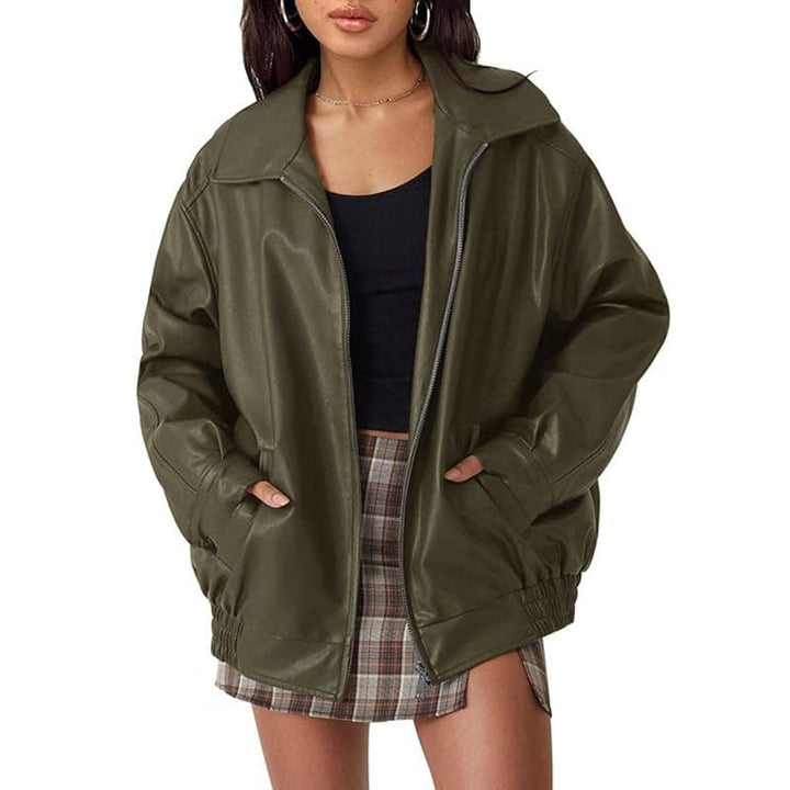 ANNETTE™ – Modern Oversized Vintage Inspired Biker Jacket - Beaumonts Closet Toronto