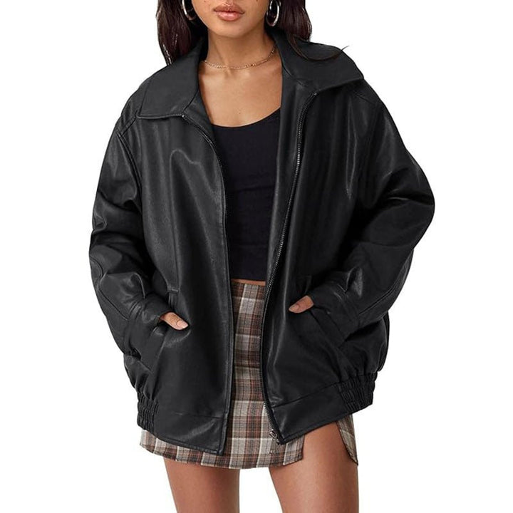 ANNETTE™ – Modern Oversized Vintage Inspired Biker Jacket - Beaumonts Closet Toronto