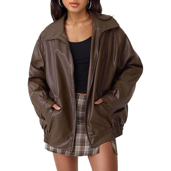 ANNETTE™ – Modern Oversized Vintage Inspired Biker Jacket - Beaumonts Closet Toronto