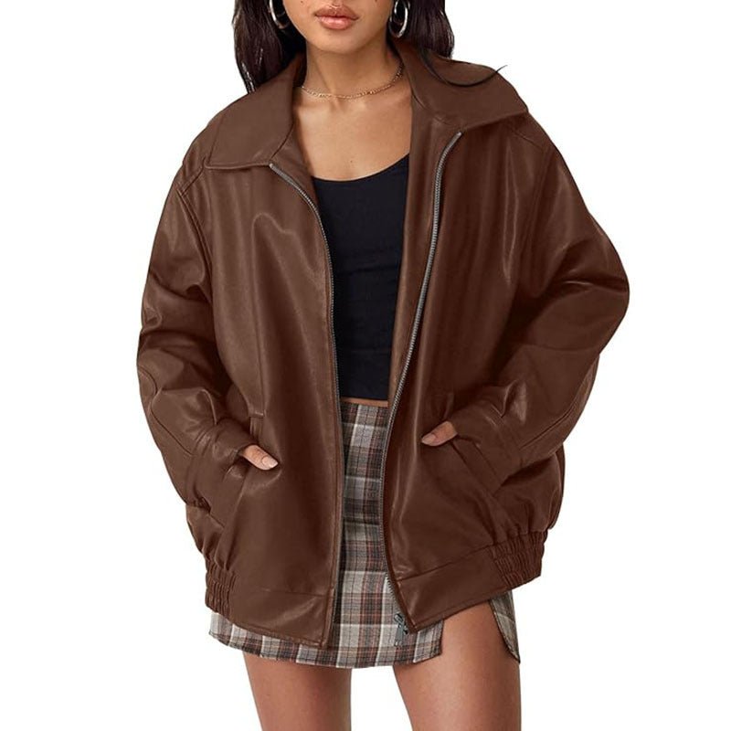 ANNETTE™ – Modern Oversized Vintage Inspired Biker Jacket - Beaumonts Closet Toronto