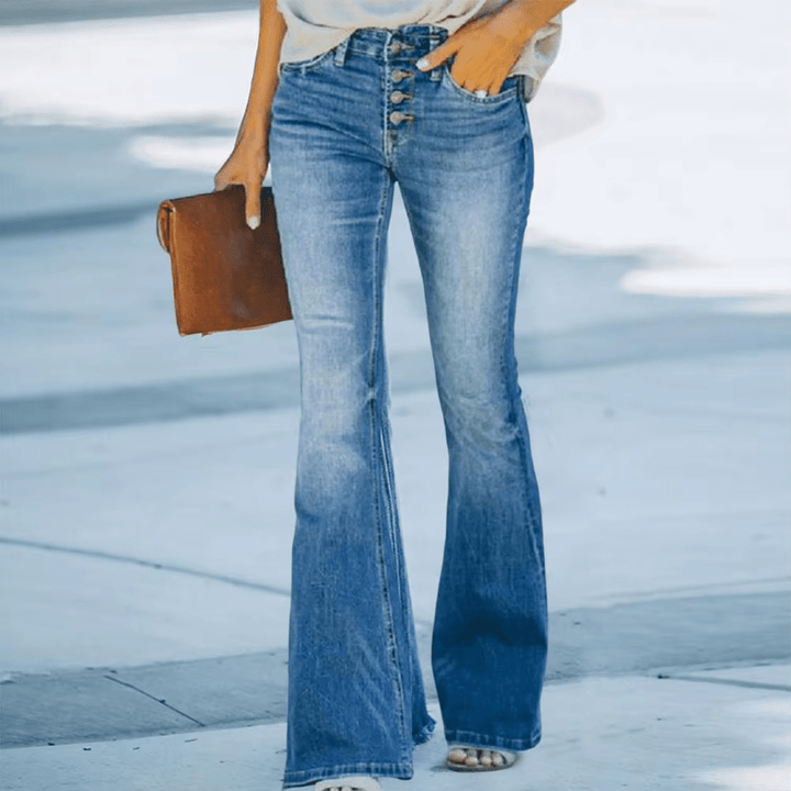 AVELINE™ - Comfortable High Waist Vintage Flared Jeans - Beaumonts Closet Toronto