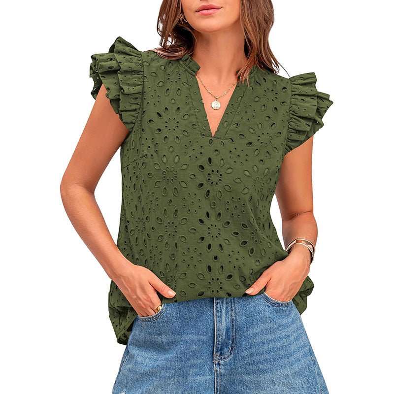 AVESSA™ – Comfy Daily Cap Sleeve Summer Boho Top - Beaumonts Closet Toronto