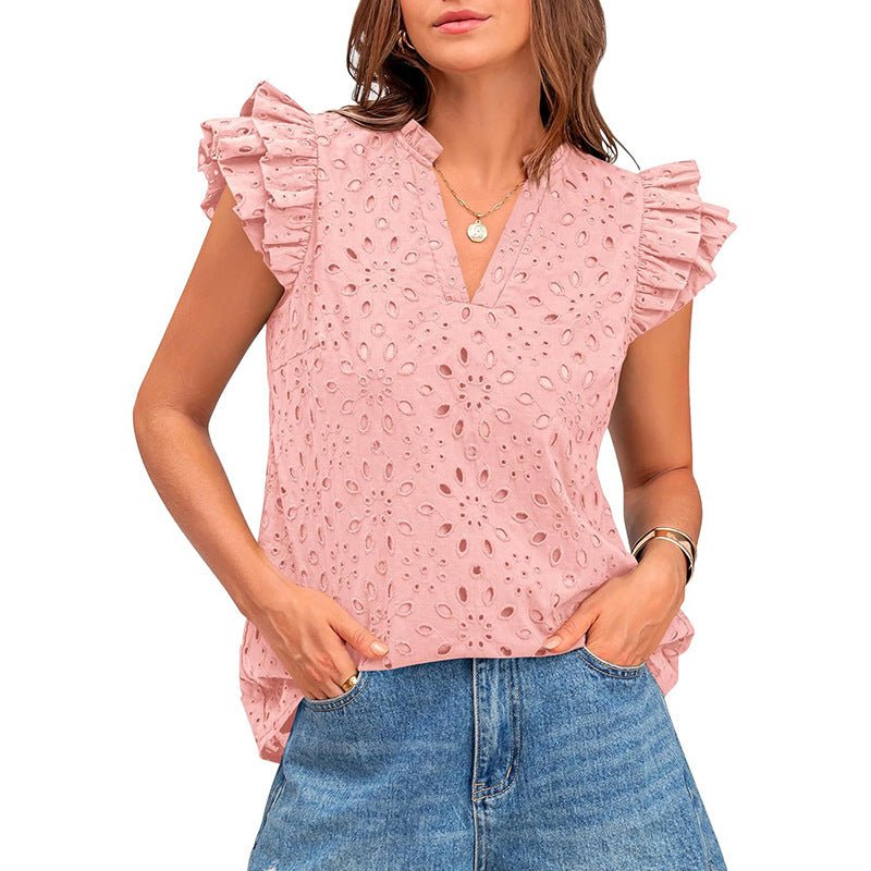 AVESSA™ – Comfy Daily Cap Sleeve Summer Boho Top - Beaumonts Closet Toronto