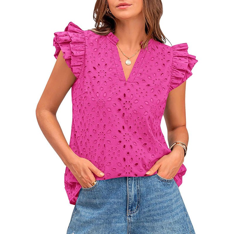 AVESSA™ – Comfy Daily Cap Sleeve Summer Boho Top - Beaumonts Closet Toronto