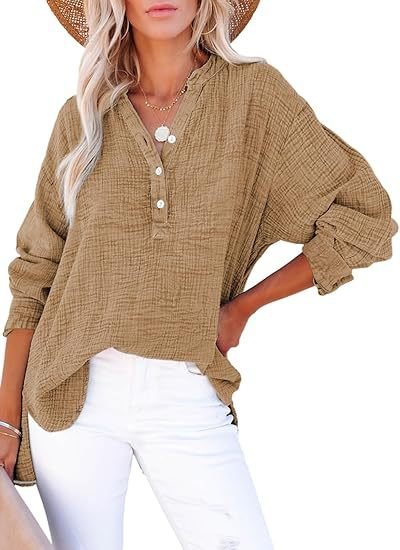 AYLA™ – Casual V - Neck Blouse - Beaumonts Closet Toronto