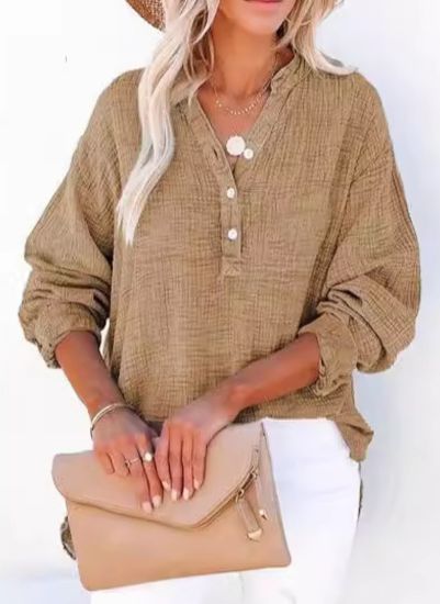 AYLA™ – Casual V - Neck Blouse - Beaumonts Closet Toronto