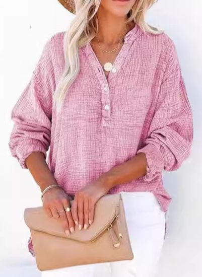 AYLA™ – Casual V - Neck Blouse - Beaumonts Closet Toronto