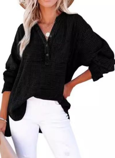 AYLA™ – Casual V - Neck Blouse - Beaumonts Closet Toronto