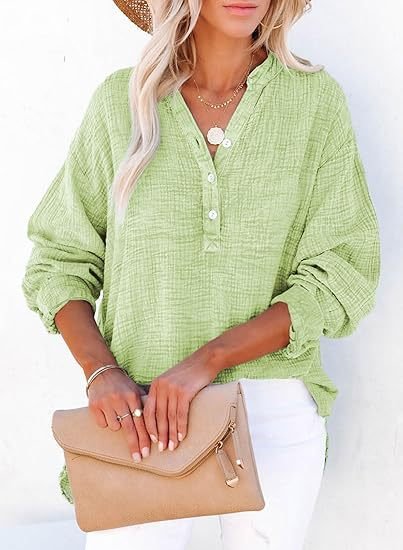 AYLA™ – Casual V - Neck Blouse - Beaumonts Closet Toronto