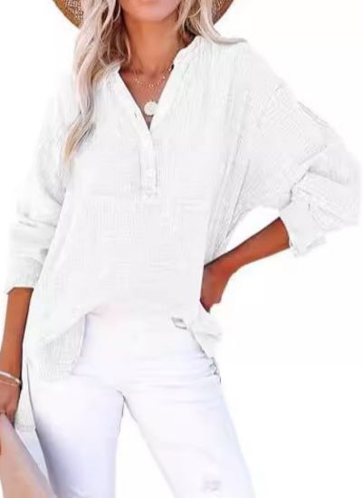 AYLA™ – Casual V - Neck Blouse - Beaumonts Closet Toronto