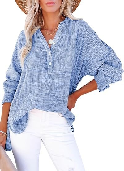 AYLA™ – Casual V - Neck Blouse - Beaumonts Closet Toronto