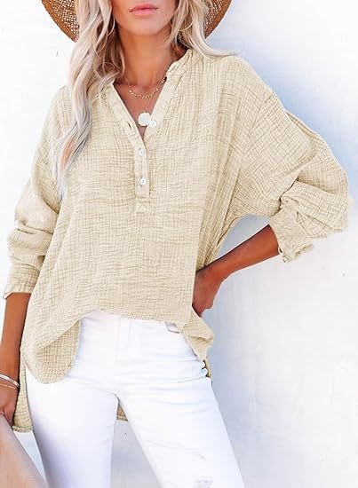 AYLA™ – Casual V - Neck Blouse - Beaumonts Closet Toronto