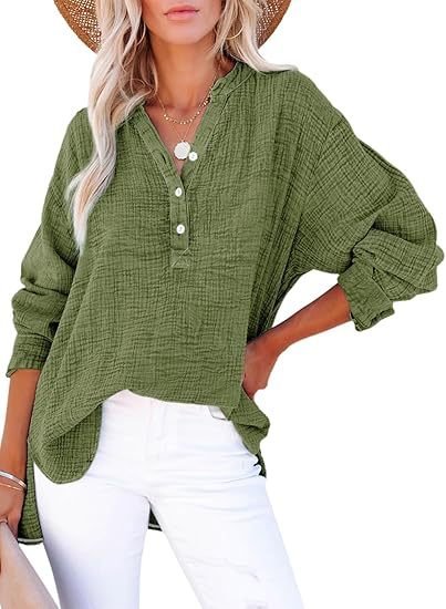 AYLA™ – Casual V - Neck Blouse - Beaumonts Closet Toronto