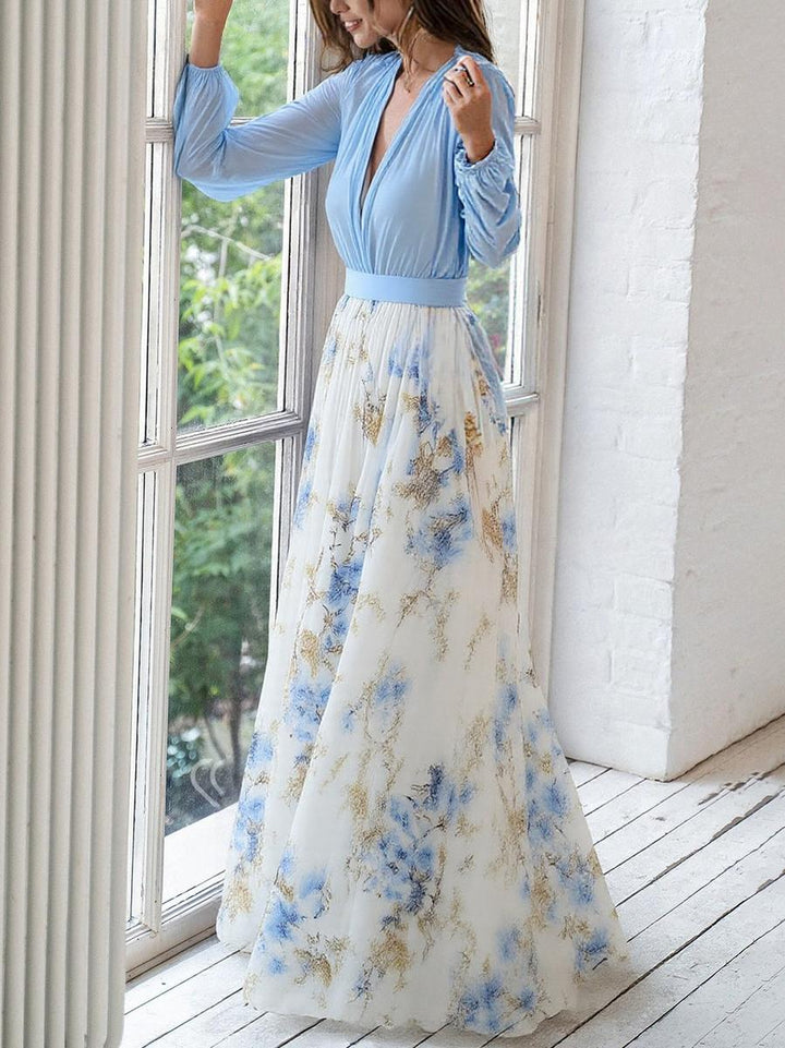 Beautiful Maxi Dress with Floral Print - Beaumonts Closet Toronto
