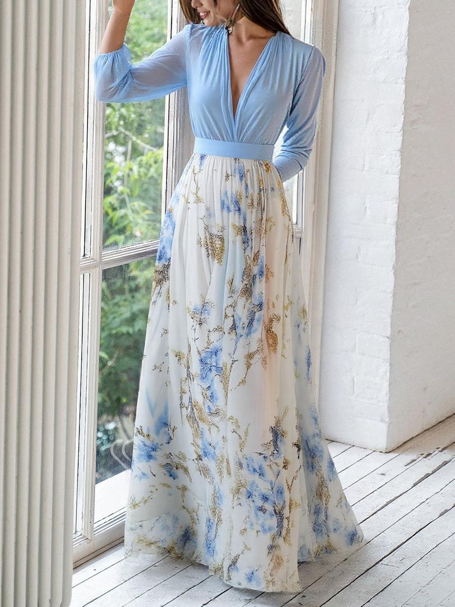 Beautiful Maxi Dress with Floral Print - Beaumonts Closet Toronto