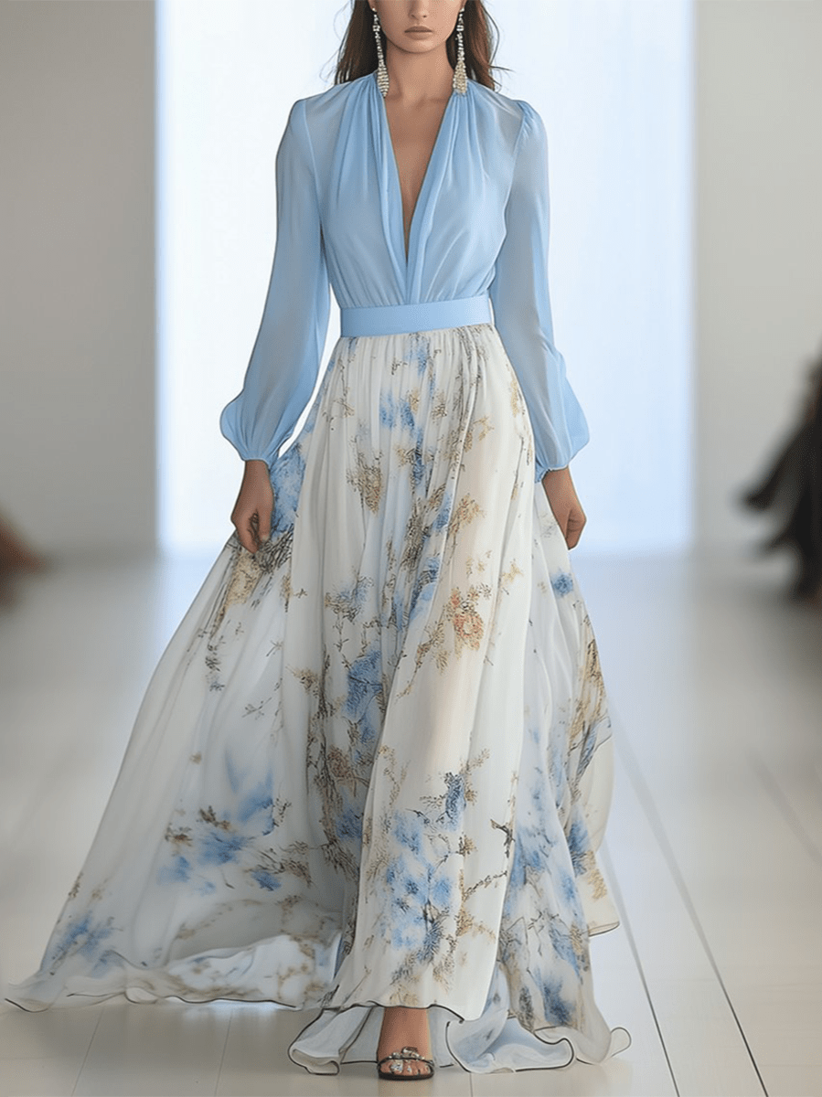 Beautiful Maxi Dress with Floral Print - Beaumonts Closet Toronto