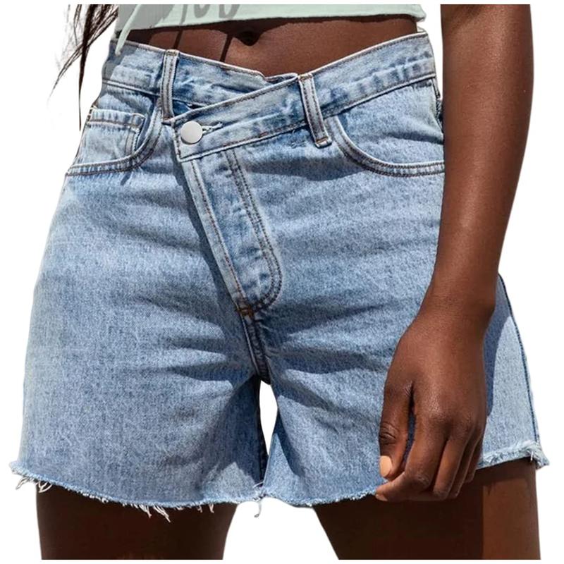 BITUIN™ – Casual High Waisted Crossover Summer Shorts - Beaumonts Closet Toronto