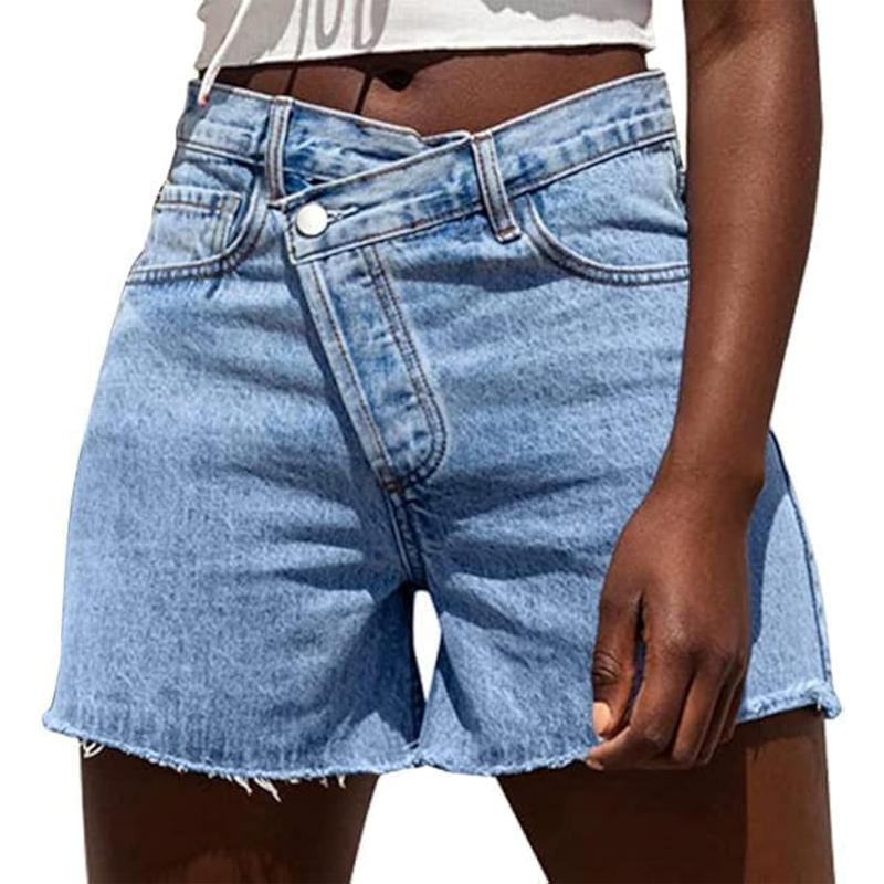 BITUIN™ – Casual High Waisted Crossover Summer Shorts - Beaumonts Closet Toronto