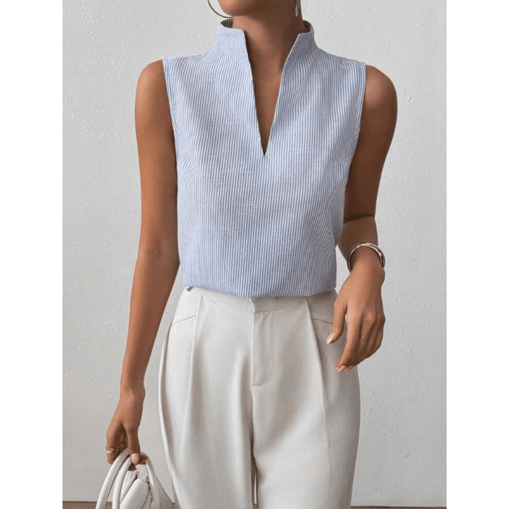 BLESSICA™ – Classic Sleeveless Striped Top - Beaumonts Closet Toronto