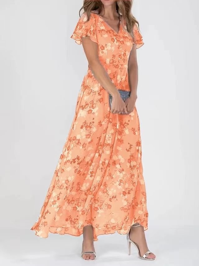 BRENDA™ – Flowing Floral Maxi Dress - Beaumonts Closet Toronto
