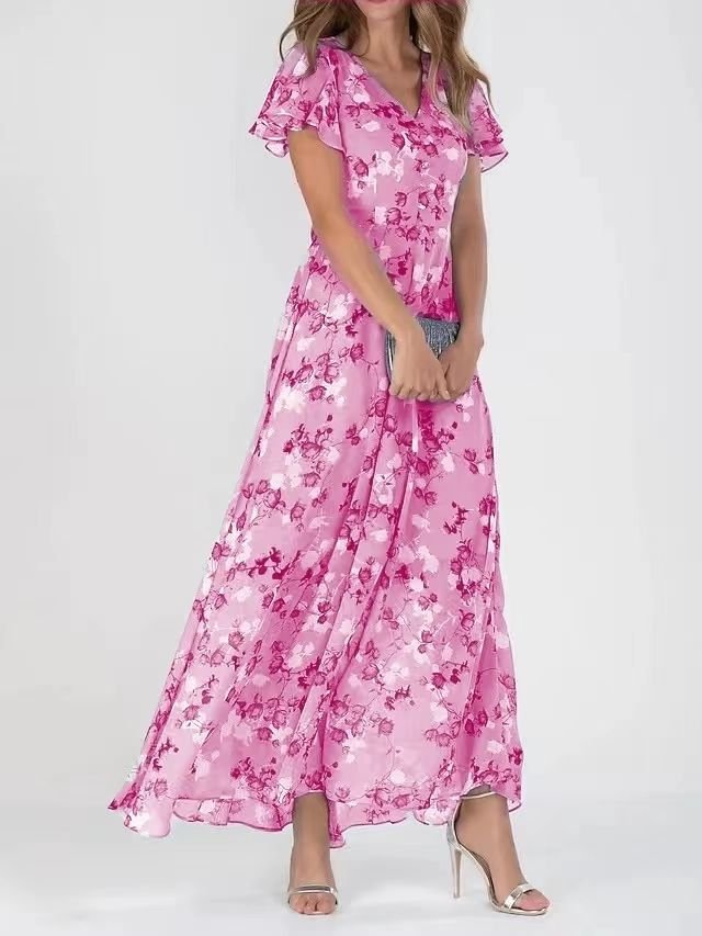 BRENDA™ – Flowing Floral Maxi Dress - Beaumonts Closet Toronto