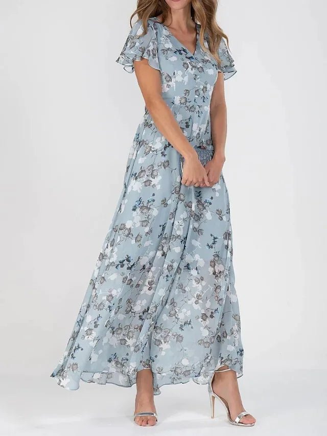 BRENDA™ – Flowing Floral Maxi Dress - Beaumonts Closet Toronto
