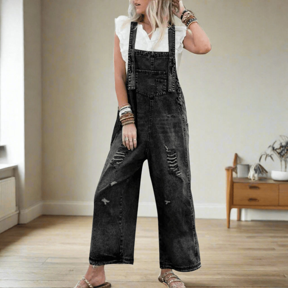 CARMELITA™ – Vintage Wash Adjustable Jumpsuit - Beaumonts Closet Toronto