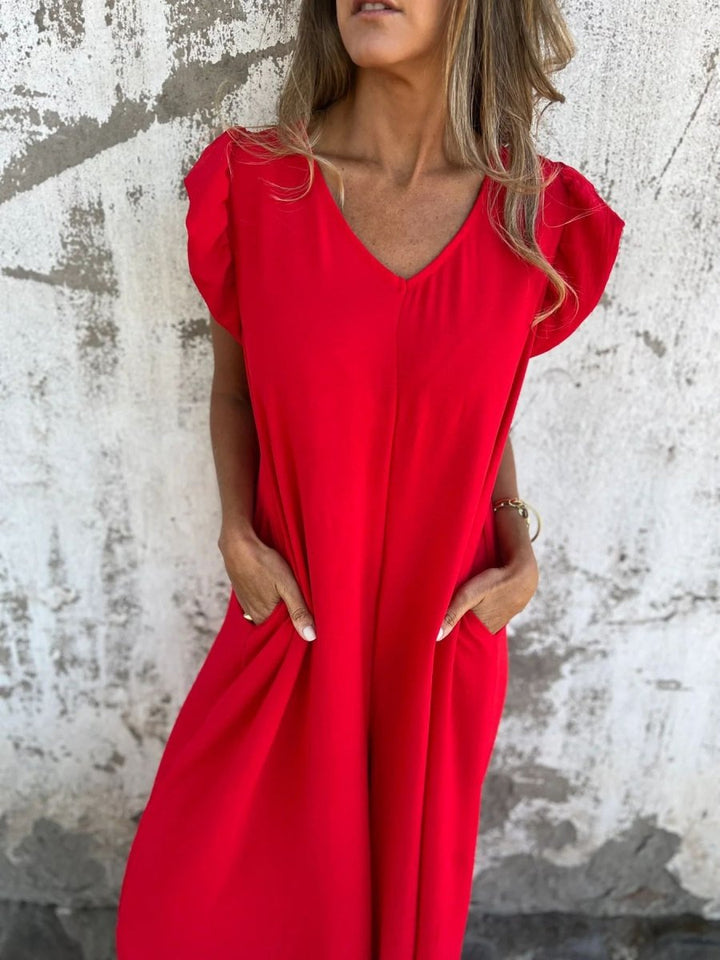 CASSANDRA™ - Trendy V - Neck Jumpsuit - Beaumonts Closet Toronto
