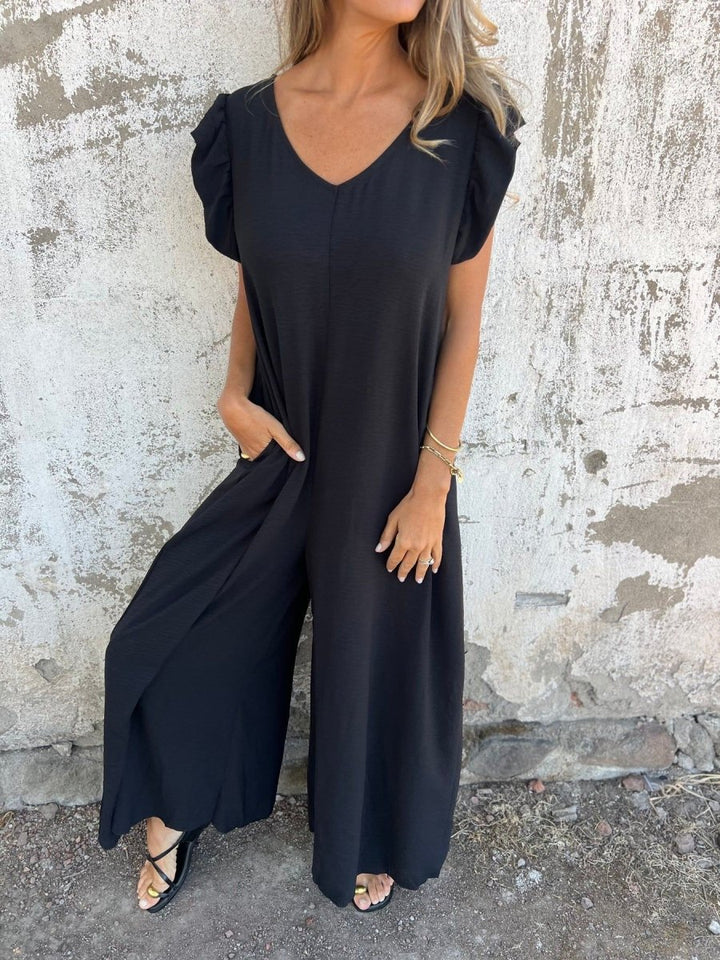 CASSANDRA™ - Trendy V - Neck Jumpsuit - Beaumonts Closet Toronto