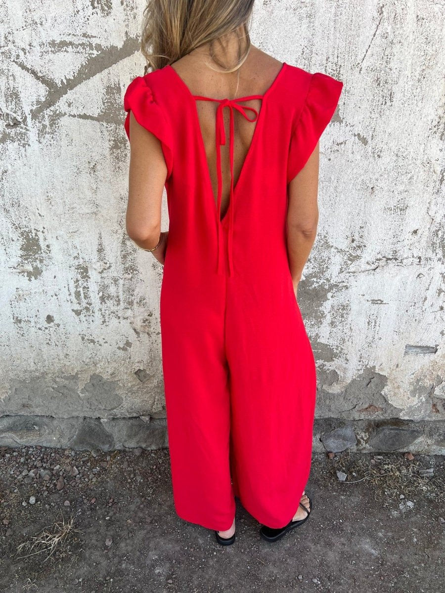CASSANDRA™ - Trendy V - Neck Jumpsuit - Beaumonts Closet Toronto