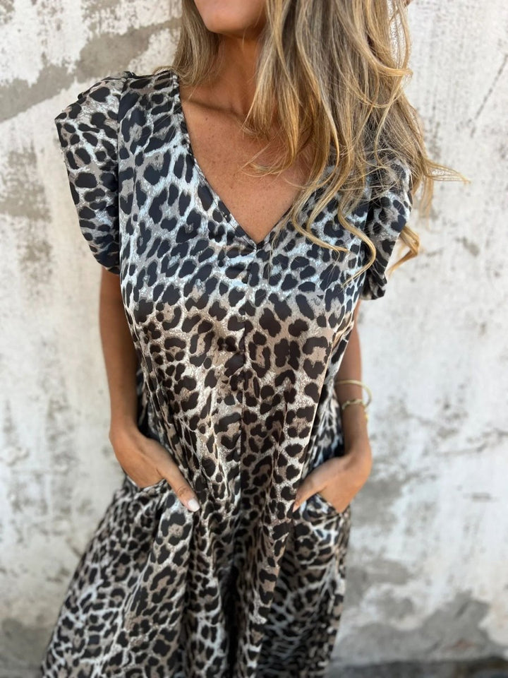 CASSANDRA™ - Trendy V - Neck Jumpsuit - Beaumonts Closet Toronto