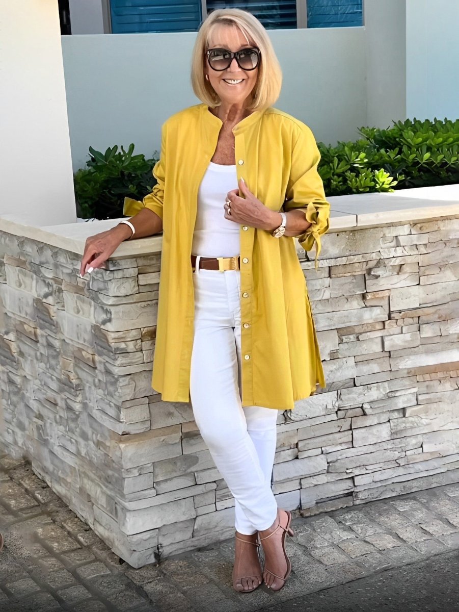 CÉLINA™ - Classy Long Shirt Jacket - Beaumonts Closet Toronto