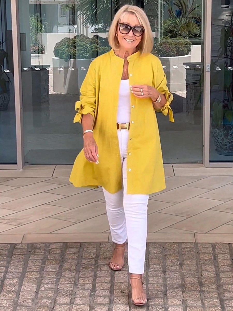 CÉLINA™ - Classy Long Shirt Jacket - Beaumonts Closet Toronto