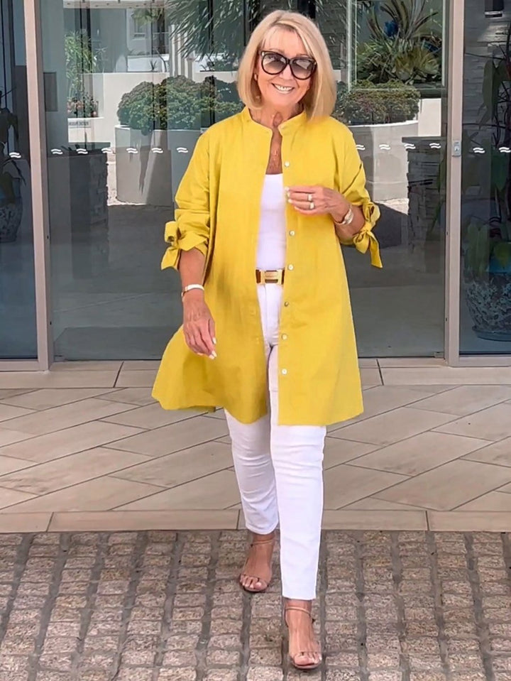 CÉLINA™ - Classy Long Shirt Jacket - Beaumonts Closet Toronto