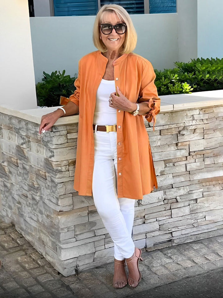 CÉLINA™ - Classy Long Shirt Jacket - Beaumonts Closet Toronto