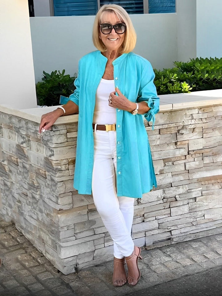 CÉLINA™ - Classy Long Shirt Jacket - Beaumonts Closet Toronto