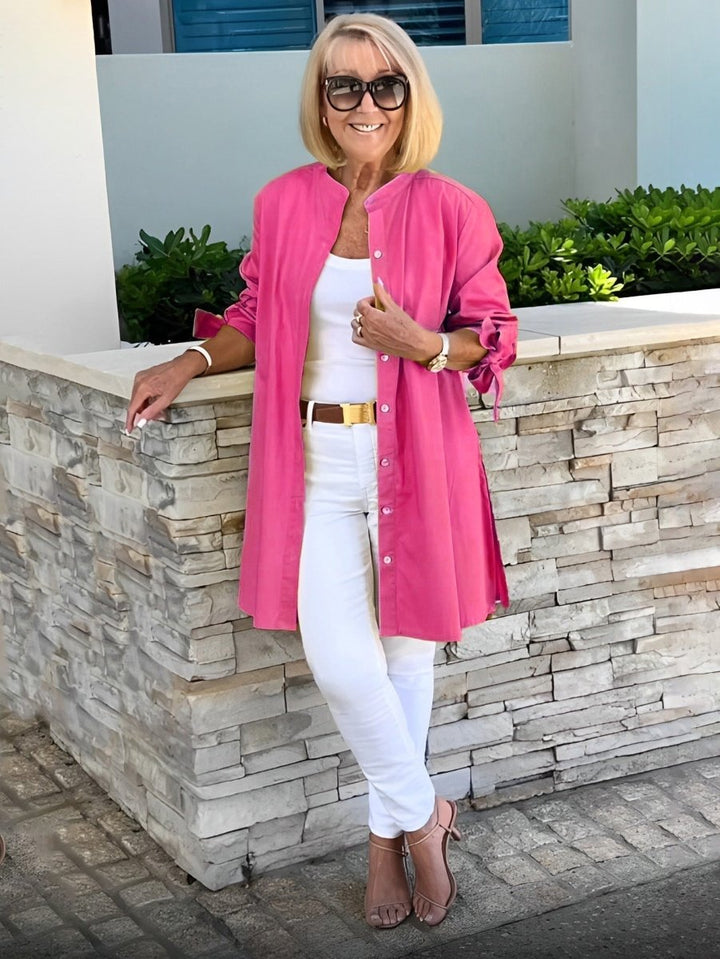 CÉLINA™ - Classy Long Shirt Jacket - Beaumonts Closet Toronto