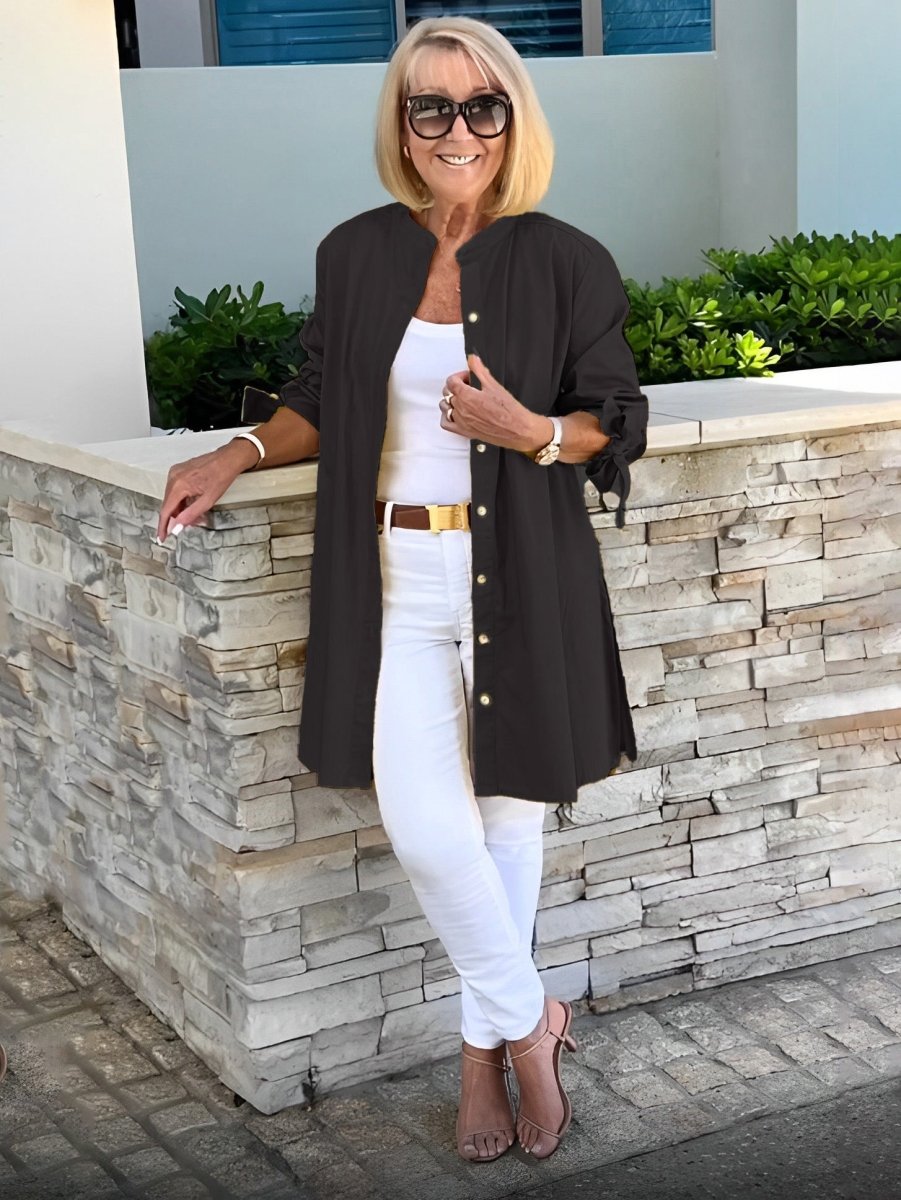 CÉLINA™ - Classy Long Shirt Jacket - Beaumonts Closet Toronto