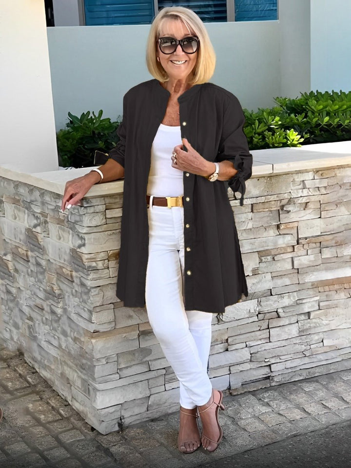 CÉLINA™ - Classy Long Shirt Jacket - Beaumonts Closet Toronto