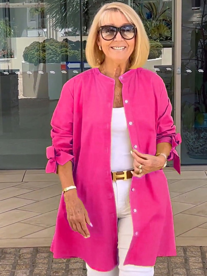 CÉLINA™ - Classy Long Shirt Jacket - Beaumonts Closet Toronto