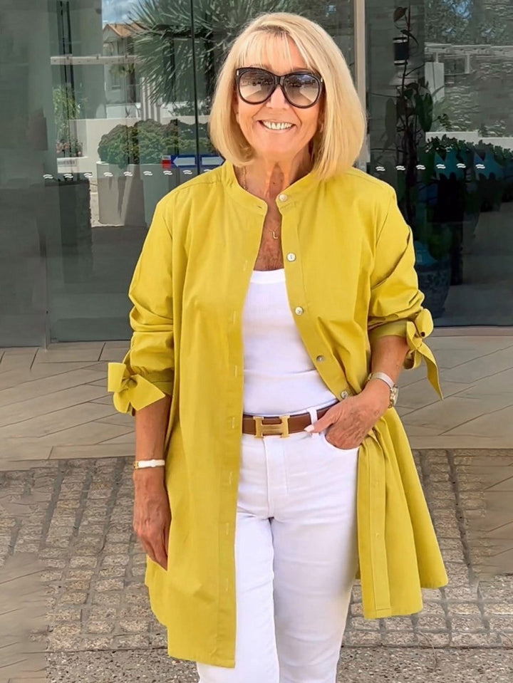CÉLINA™ - Classy Long Shirt Jacket - Beaumonts Closet Toronto