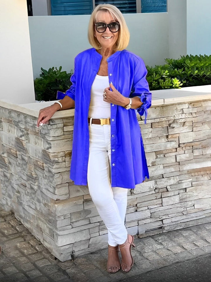 CÉLINA™ - Classy Long Shirt Jacket - Beaumonts Closet Toronto